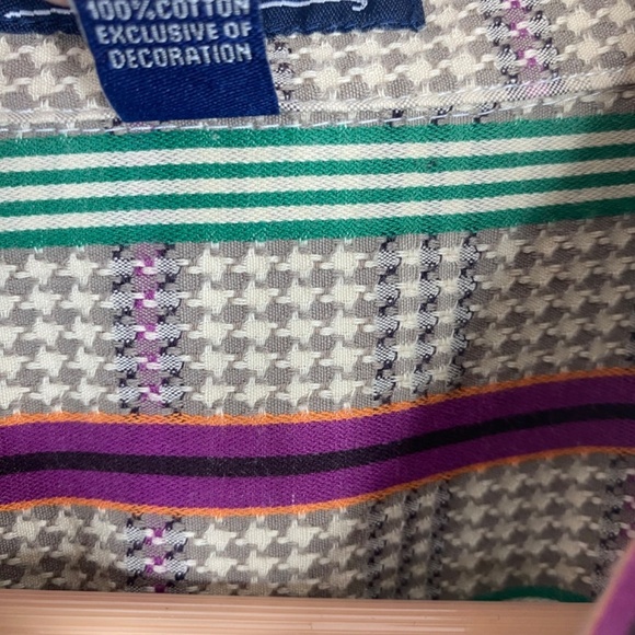 Robert Graham Flip Cuff Shirt XL Long Sleeve Button Down Plaid Multicolor VTG - Picture 7 of 11